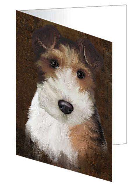 Rustic Wire Fox Terrier Dog Handmade Artwork Assorted Pets Greeting Cards and Note Cards with Envelopes for All Occasions and Holiday Seasons GCD67544