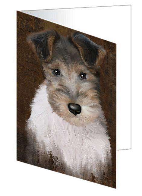 Rustic Wire Fox Terrier Dog Handmade Artwork Assorted Pets Greeting Cards and Note Cards with Envelopes for All Occasions and Holiday Seasons GCD67547