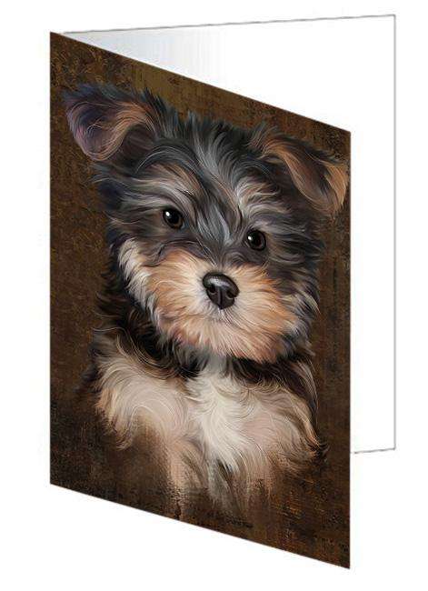 Rustic Yorkipoo Dog Handmade Artwork Assorted Pets Greeting Cards and Note Cards with Envelopes for All Occasions and Holiday Seasons GCD67556
