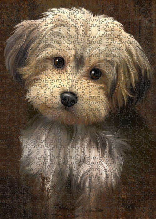 Rustic Yorkipoo Dog Puzzle with Photo Tin PUZL85184