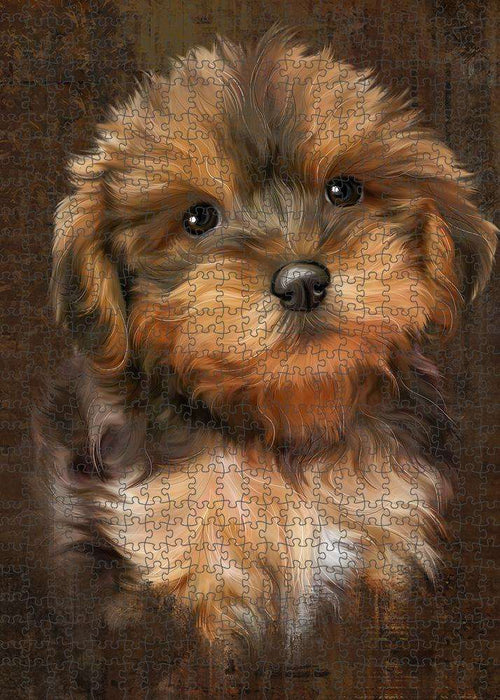 Rustic Yorkipoo Dog Puzzle with Photo Tin PUZL85188
