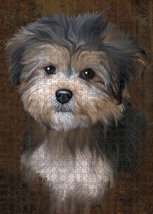 Rustic Yorkipoo Dog Puzzle with Photo Tin PUZL85196