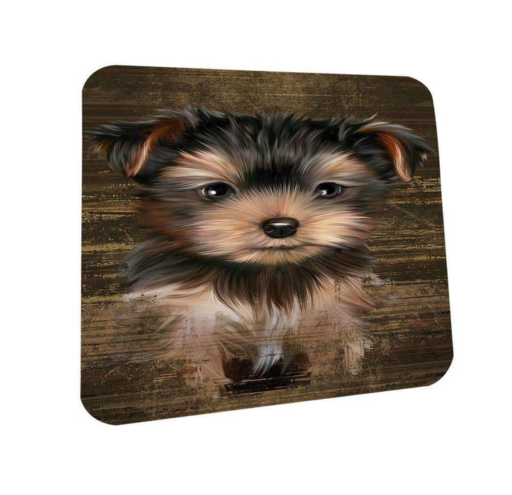 Rustic Yorkshire Terrier Dog Coasters Set of 4 CST50458