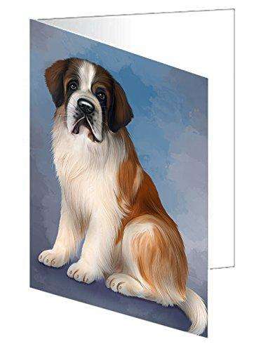 Saint Bernard Dog Handmade Artwork Assorted Pets Greeting Cards and Note Cards with Envelopes for All Occasions and Holiday Seasons D168