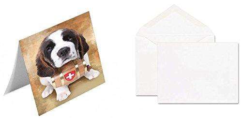 Saint Bernard Dog Handmade Artwork Assorted Pets Greeting Cards and Note Cards with Envelopes for All Occasions and Holiday Seasons
