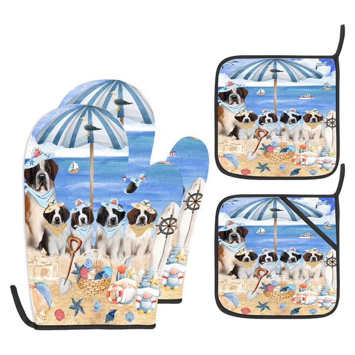 Saint Bernard Oven Mitts and Pot Holder: Explore a Variety of Designs, Potholders with Kitchen Gloves for Cooking, Custom, Personalized, Gifts for Pet & Dog Lover