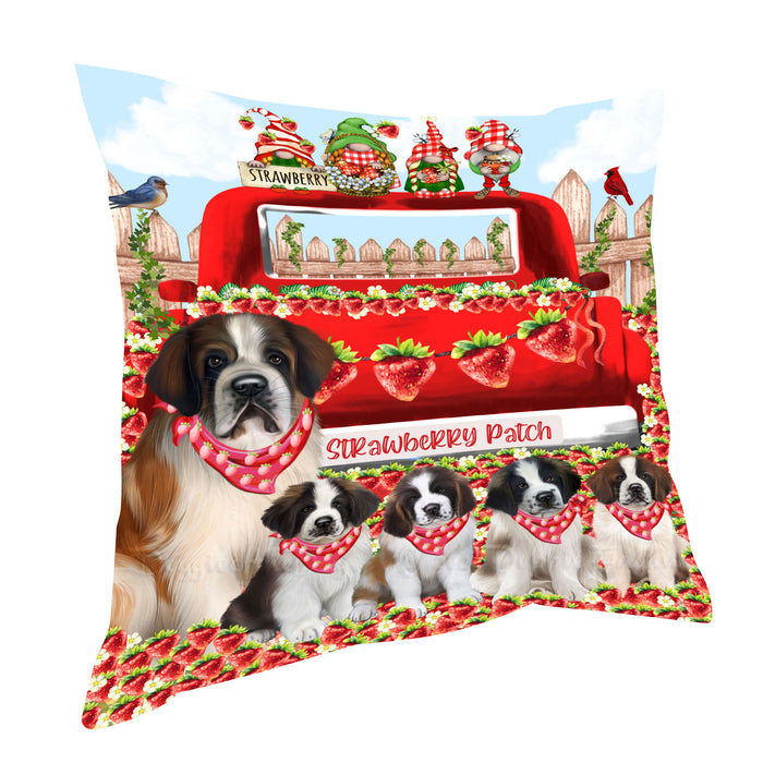 Saint Bernard Throw Pillow: Explore a Variety of Designs, Cushion Pillows for Sofa Couch Bed, Personalized, Custom, Dog Lover's Gifts