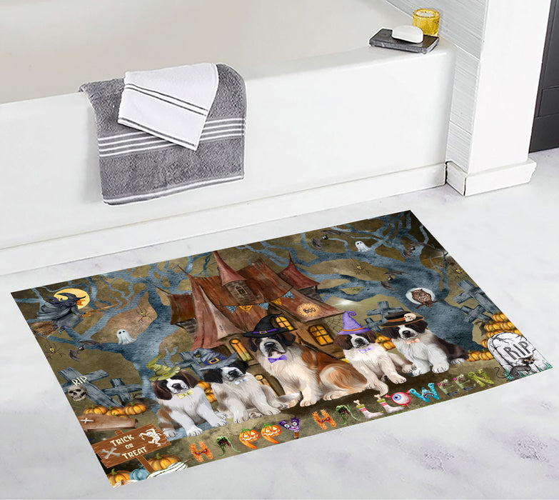 Saint Bernard Bath Mat: Explore a Variety of Designs, Personalized, Anti-Slip Bathroom Halloween Rug Mats, Custom, Pet Gift for Dog Lovers