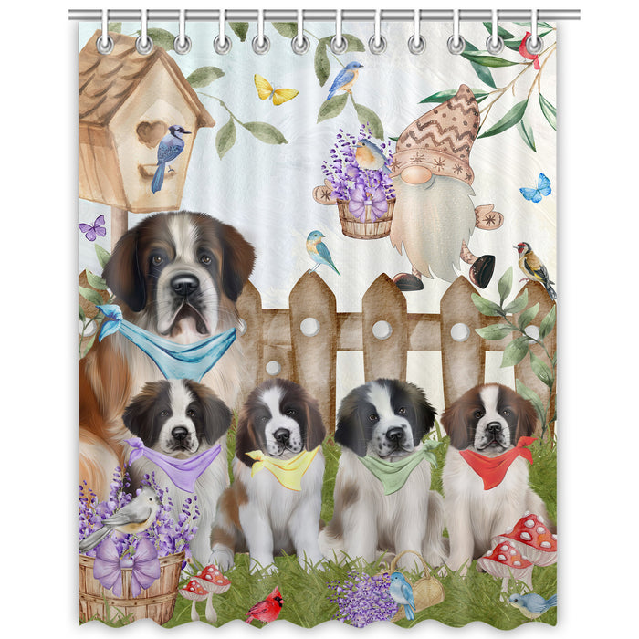 Saint Bernard Shower Curtain, Explore a Variety of Custom Designs, Personalized, Waterproof Bathtub Curtains with Hooks for Bathroom, Gift for Dog and Pet Lovers