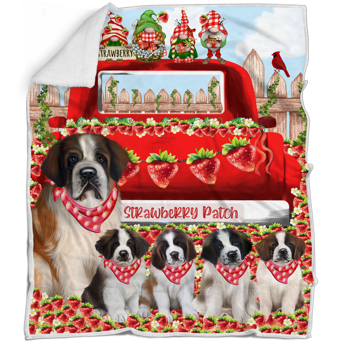 Saint Bernard Blanket: Explore a Variety of Custom Designs, Bed Cozy Woven, Fleece and Sherpa, Personalized Dog Gift for Pet Lovers
