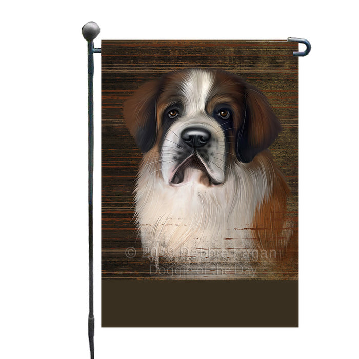 Personalized Rustic Saint Bernard Dog Custom Garden Flag GFLG63610