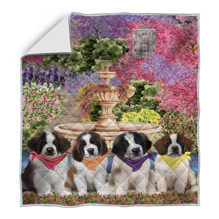 Saint Bernard Quilt: Explore a Variety of Custom Designs, Personalized, Bedding Coverlet Quilted, Gift for Dog and Pet Lovers
