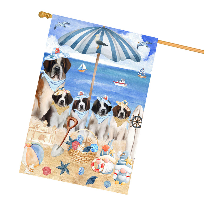 Saint Bernard Dogs House Flag, Double-Sided Home Outside Yard Decor, Explore a Variety of Designs, Custom, Weather Resistant, Personalized, Gift for Dog and Pet Lovers