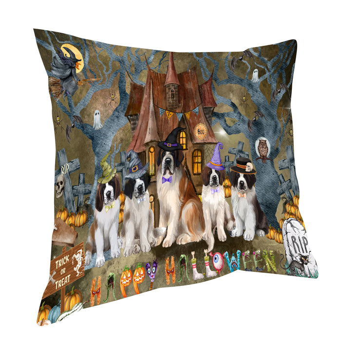 Saint Bernard Throw Pillow, Explore a Variety of Custom Designs, Personalized, Cushion for Sofa Couch Bed Pillows, Pet Gift for Dog Lovers