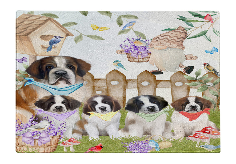 Saint Bernard Cutting Board: Explore a Variety of Personalized Designs, Custom, Tempered Glass Kitchen Chopping Meats, Vegetables, Pet Gift for Dog Lovers
