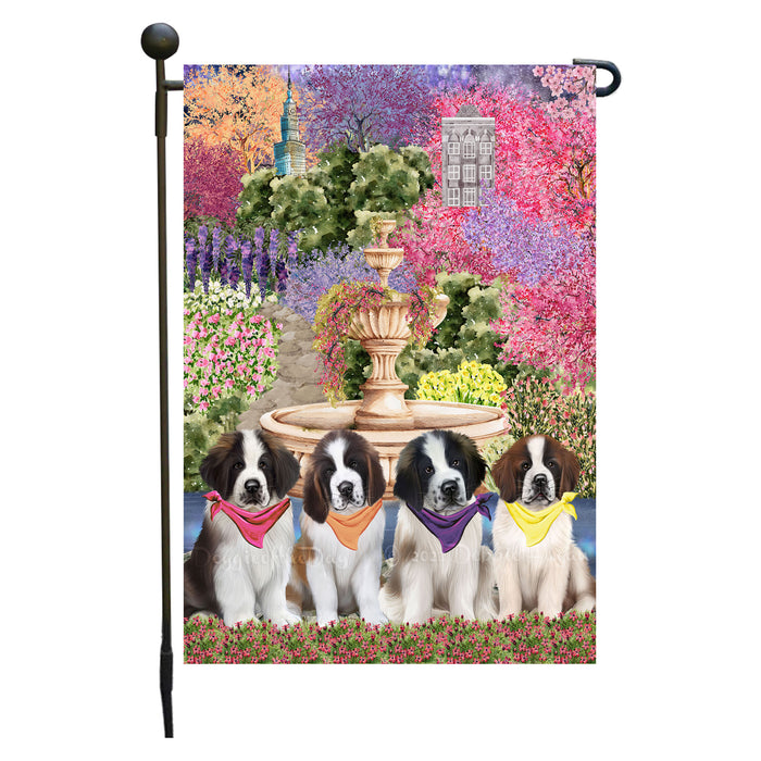 Saint Bernard Dogs Garden Flag: Explore a Variety of Designs, Weather Resistant, Double-Sided, Custom, Personalized, Outside Garden Yard Decor, Flags for Dog and Pet Lovers