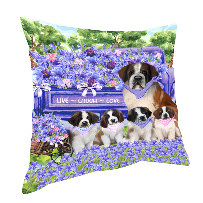 Saint Bernard Pillow, Explore a Variety of Personalized Designs, Custom, Throw Pillows Cushion for Sofa Couch Bed, Dog Gift for Pet Lovers