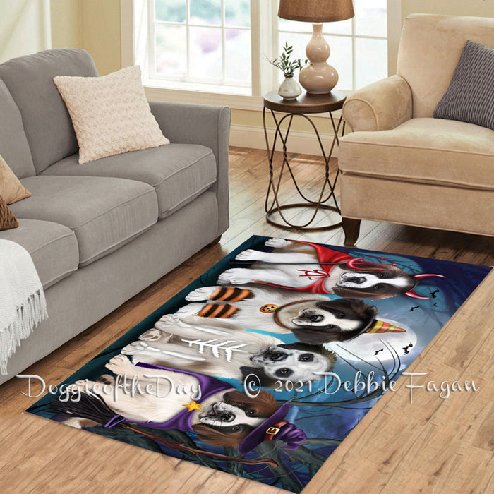 Happy Halloween Trick or Treat Saint Bernard Dogs Polyester Living Room Carpet Area Rug ARUG66397