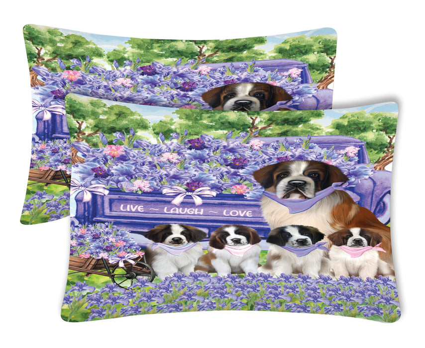 Saint Bernard Pillow Case with a Variety of Designs, Custom, Personalized, Super Soft Pillowcases Set of 2, Dog and Pet Lovers Gifts