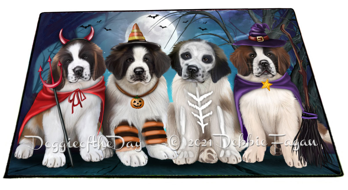 Happy Halloween Trick or Treat Saint Bernard Dogs Indoor/Outdoor Welcome Floormat - Premium Quality Washable Anti-Slip Doormat Rug FLMS58441