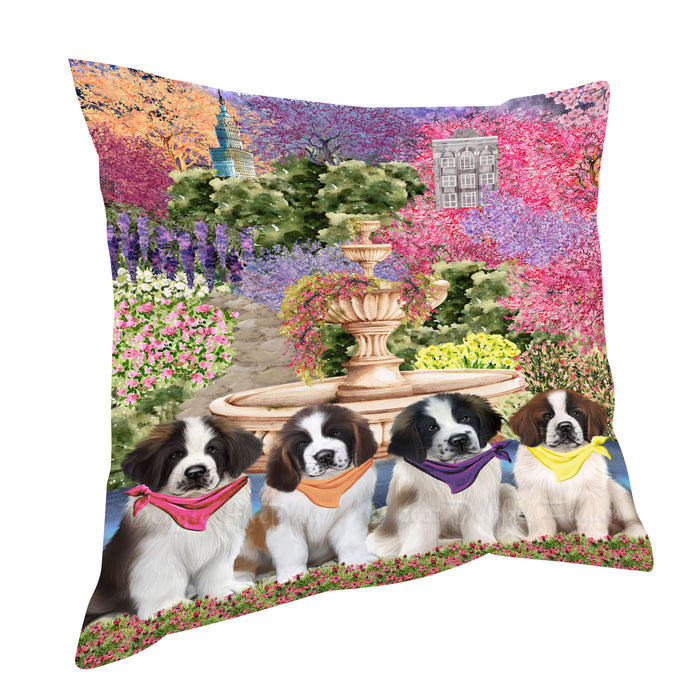 Saint Bernard Throw Pillow: Explore a Variety of Designs, Custom, Cushion Pillows for Sofa Couch Bed, Personalized, Dog Lover's Gifts