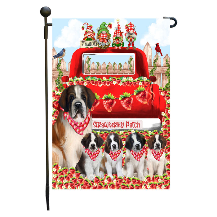 Saint Bernard Dogs Garden Flag: Explore a Variety of Custom Designs, Double-Sided, Personalized, Weather Resistant, Garden Outside Yard Decor, Dog Gift for Pet Lovers