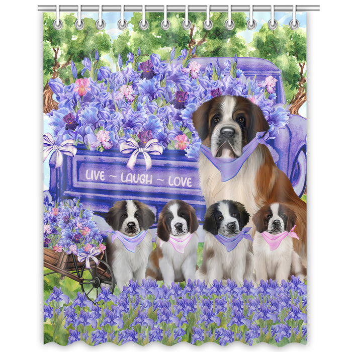 Saint Bernard Shower Curtain: Explore a Variety of Designs, Halloween Bathtub Curtains for Bathroom with Hooks, Personalized, Custom, Gift for Pet and Dog Lovers