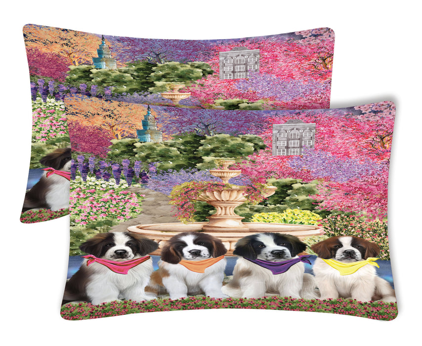 Saint Bernard Pillow Case: Explore a Variety of Designs, Custom, Standard Pillowcases Set of 2, Personalized, Halloween Gift for Pet and Dog Lovers