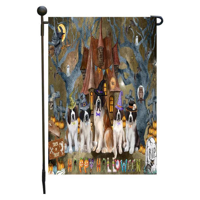Saint Bernard Dogs Garden Flag: Explore a Variety of Designs, Personalized, Custom, Weather Resistant, Double-Sided, Outdoor Garden Halloween Yard Decor for Dog and Pet Lovers