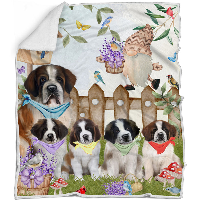 Saint Bernard Bed Blanket, Explore a Variety of Designs, Personalized, Throw Sherpa, Fleece and Woven, Custom, Soft and Cozy, Dog Gift for Pet Lovers