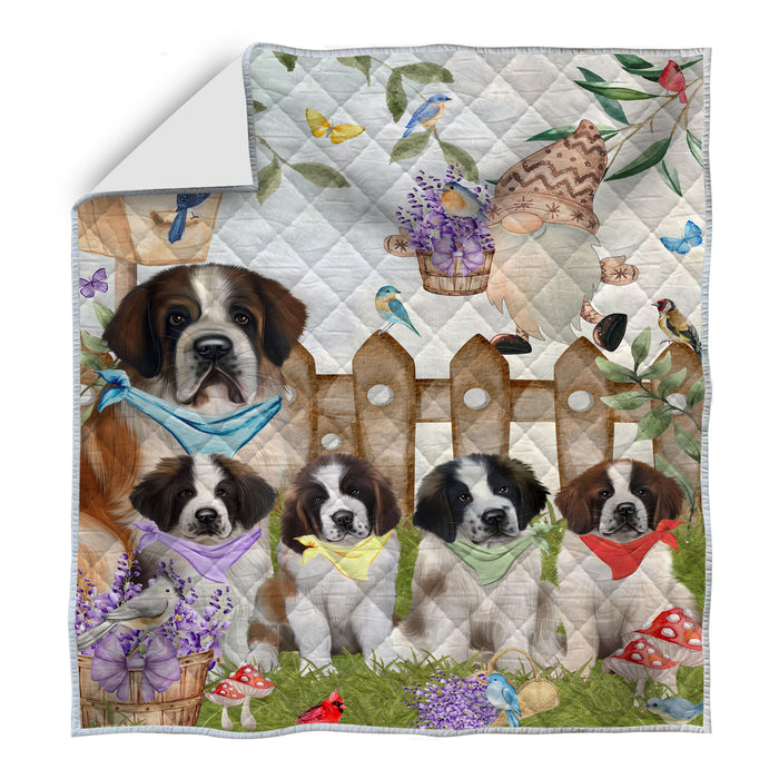 Saint Bernard Quilt: Explore a Variety of Bedding Designs, Custom, Personalized, Bedspread Coverlet Quilted, Gift for Dog and Pet Lovers