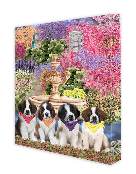 Saint Bernard Canvas: Explore a Variety of Personalized Designs, Custom, Digital Art Wall Painting, Ready to Hang Room Decor, Gift for Dog and Pet Lovers