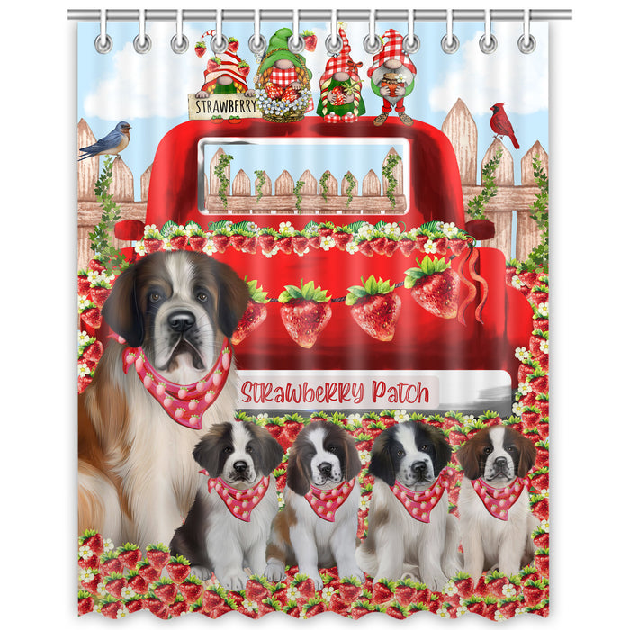 Saint Bernard Shower Curtain, Explore a Variety of Personalized Designs, Custom, Waterproof Bathtub Curtains with Hooks for Bathroom, Dog Gift for Pet Lovers