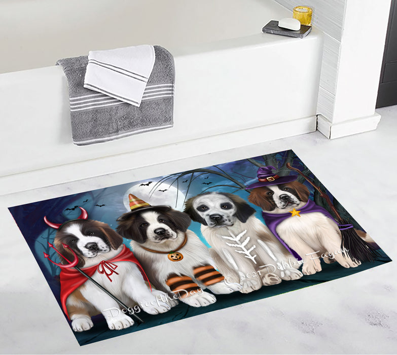 Happy Halloween Trick or Treat Saint Bernard Dogs Bathroom Rugs with Non Slip Soft Bath Mat for Tub BRUG55000