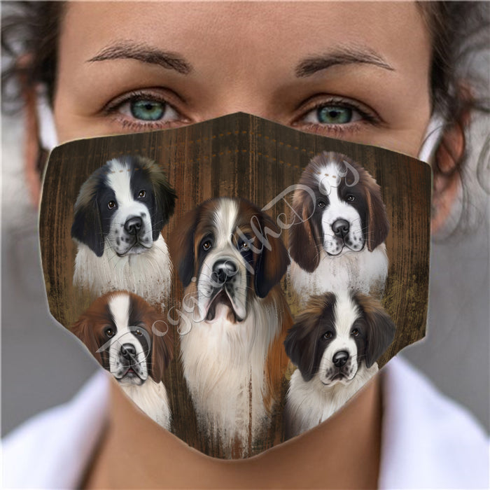 Rustic Saint Bernard Dogs Face Mask FM50083