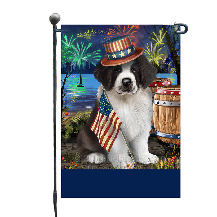 Personalized 4th of July Firework Saint Bernard Dog Custom Garden Flags GFLG-DOTD-A58057