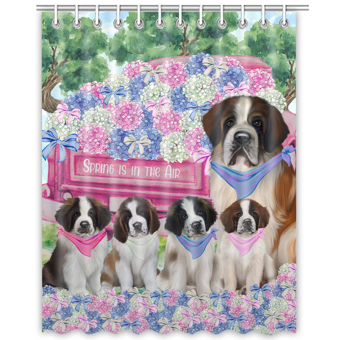 Saint Bernard Shower Curtain, Custom Bathtub Curtains with Hooks for Bathroom, Explore a Variety of Designs, Personalized, Gift for Pet and Dog Lovers