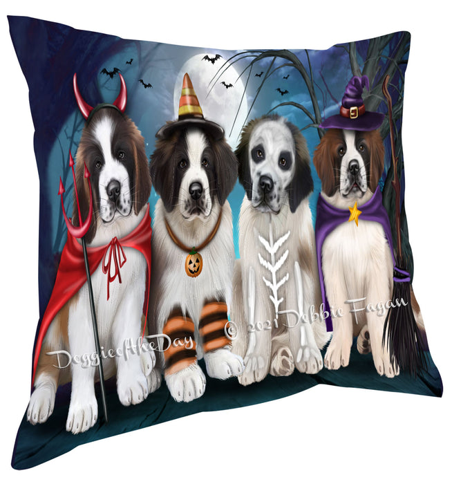 Happy Halloween Trick or Treat Saint Bernard Dogs Pillow with Top Quality High-Resolution Images - Ultra Soft Pet Pillows for Sleeping - Reversible & Comfort - Ideal Gift for Dog Lover - Cushion for Sofa Couch Bed - 100% Polyester, PILA88570
