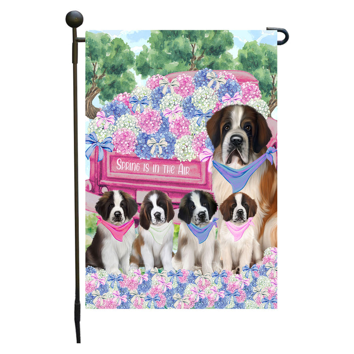 Saint Bernard Dogs Garden Flag: Explore a Variety of Personalized Designs, Double-Sided, Weather Resistant, Custom, Outdoor Garden Yard Decor for Dog and Pet Lovers