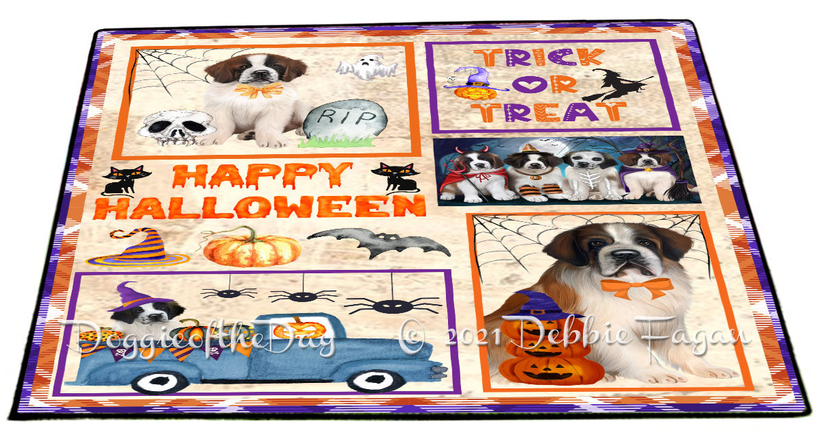 Happy Halloween Trick or Treat Saint Bernard Dogs Indoor/Outdoor Welcome Floormat - Premium Quality Washable Anti-Slip Doormat Rug FLMS58192