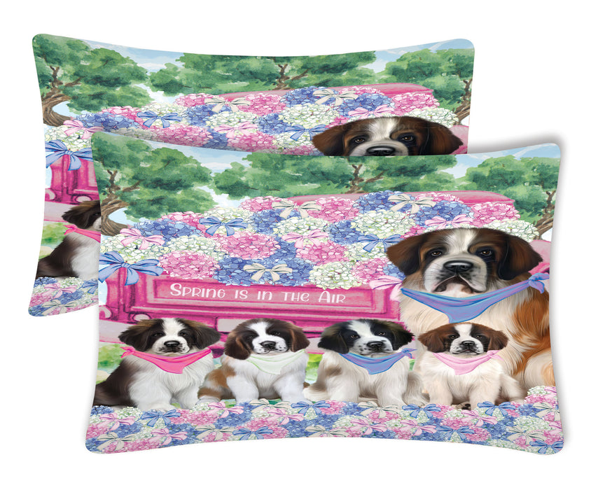Saint Bernard Pillow Case: Explore a Variety of Designs, Custom, Standard Pillowcases Set of 2, Personalized, Halloween Gift for Pet and Dog Lovers