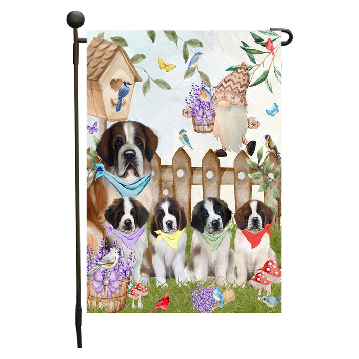 Saint Bernard Dogs Garden Flag: Explore a Variety of Designs, Custom, Personalized, Weather Resistant, Double-Sided, Outdoor Garden Yard Decor for Dog and Pet Lovers