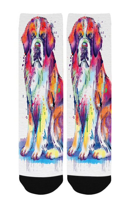 Watercolor Saint Bernard Dog Women's Casual Socks