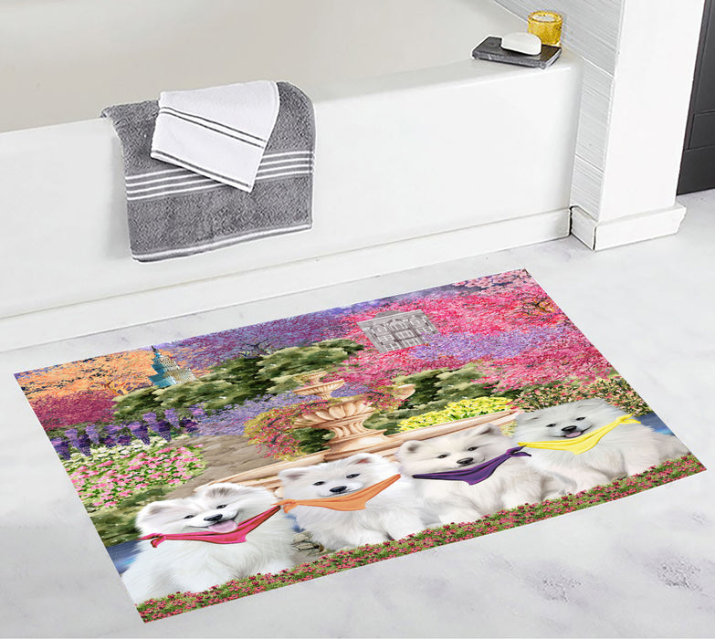 Samoyed Bath Mat: Non-Slip Bathroom Rug Mats, Custom, Explore a Variety of Designs, Personalized, Gift for Pet and Dog Lovers