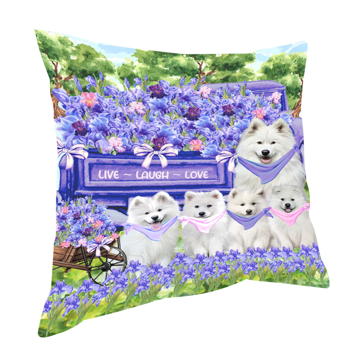 Samoyed Pillow, Explore a Variety of Personalized Designs, Custom, Throw Pillows Cushion for Sofa Couch Bed, Dog Gift for Pet Lovers