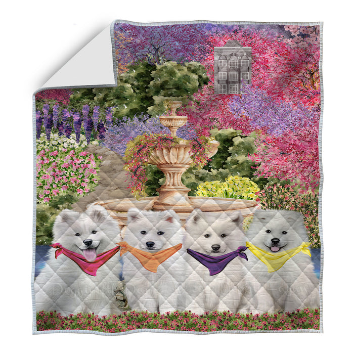 Samoyed Quilt: Explore a Variety of Personalized Designs, Custom, Bedding Coverlet Quilted, Pet and Dog Lovers Gift