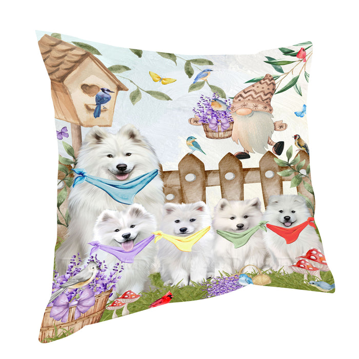 Samoyed Throw Pillow, Explore a Variety of Custom Designs, Personalized, Cushion for Sofa Couch Bed Pillows, Pet Gift for Dog Lovers
