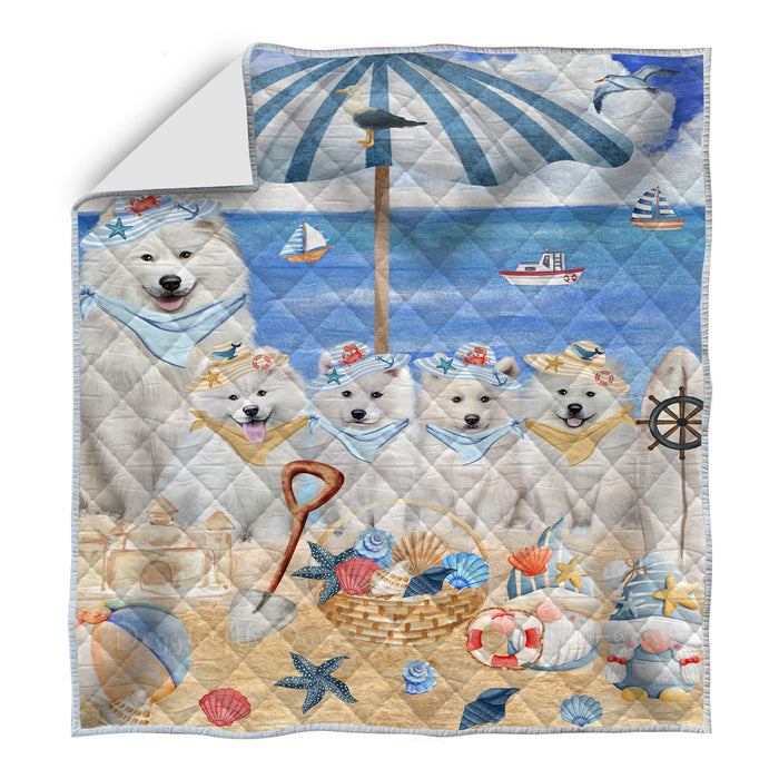 Samoyed Quilt: Explore a Variety of Personalized Designs, Custom, Bedding Coverlet Quilted, Pet and Dog Lovers Gift