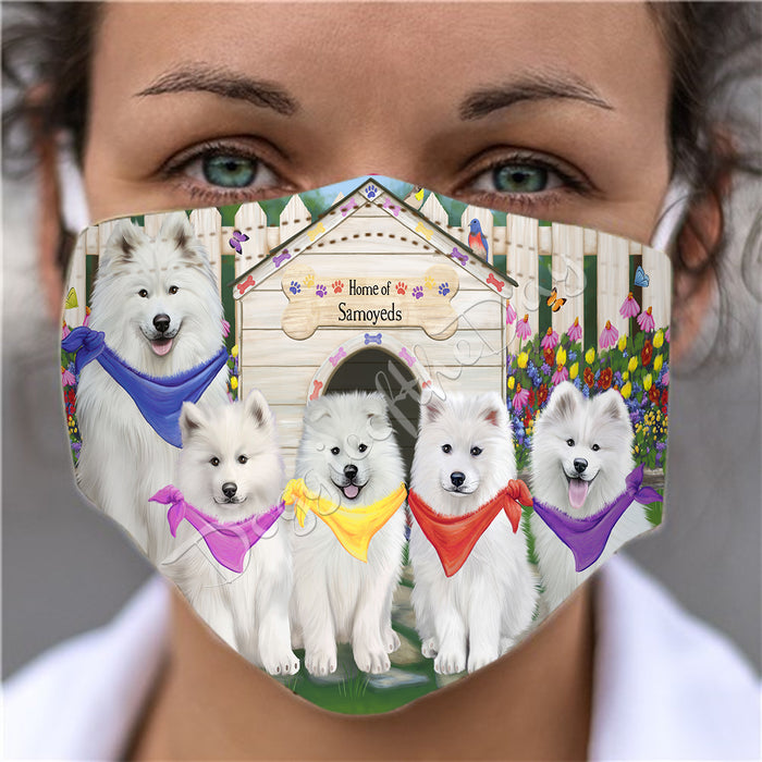 Spring Dog House Samoyed Dogs Face Mask FM48827