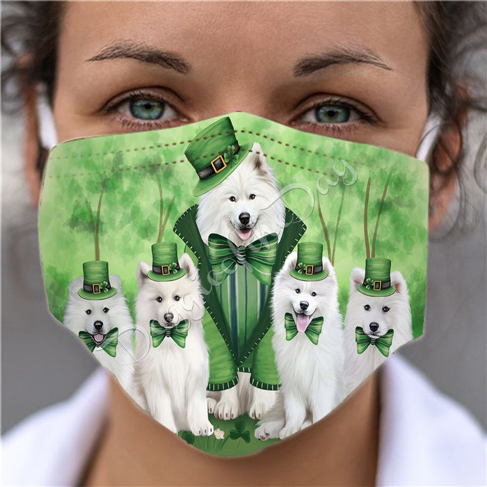 St. Patricks Day Irish Samoyed Dogs Face Mask FM50182
